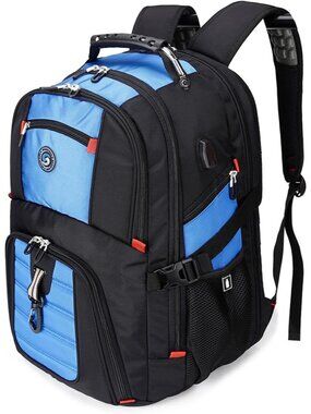 Women's Blue Travel Laptop Bag College Business Work School Backpack